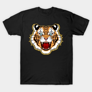 Tiger Head Old School Retro Traditional Tattoo T-Shirt